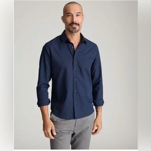 UNTUCKit  Men’s Navy Blue Wrinkle-Free Castello Shirt Sz Large Casual Minimalist